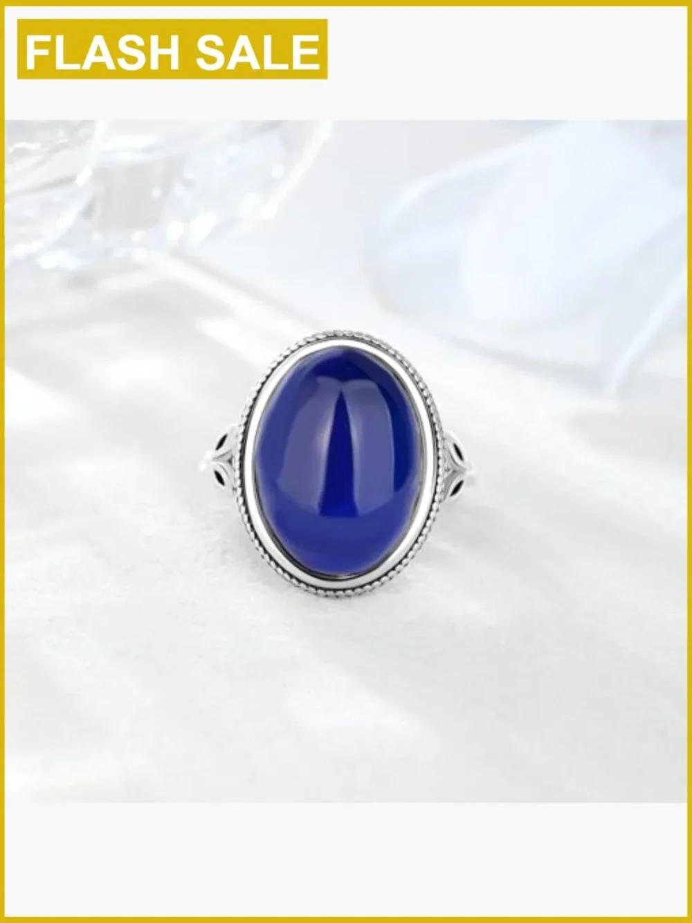 Oval Mood Ring - Sterling Silver Statement Ring for Women